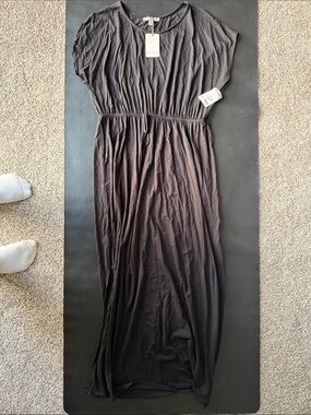 Marshall Black Maxi Dress with Drawstring Waist